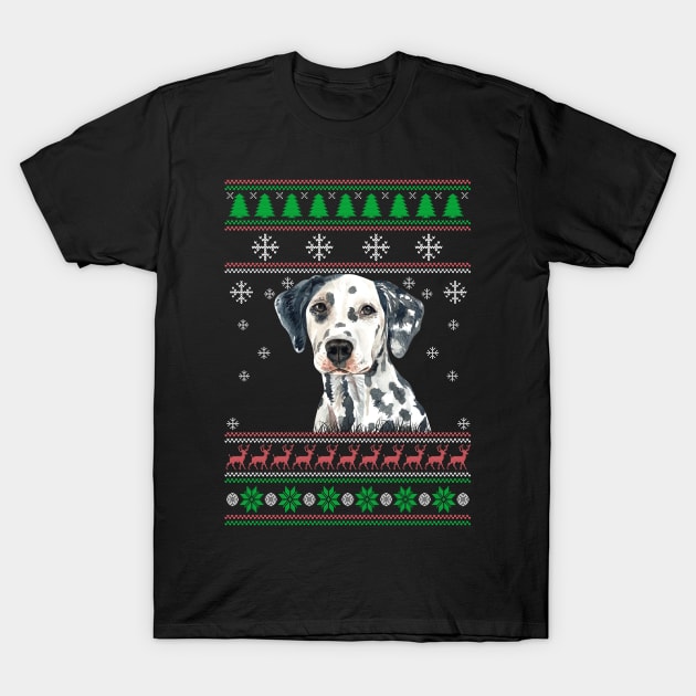 Cute Dalmatian Dog Lover Ugly Christmas Sweater For Women And Men Funny Gifts T-Shirt by uglygiftideas